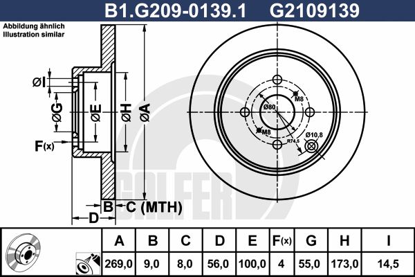GALFER Тормозной диск B1.G209-0139.1