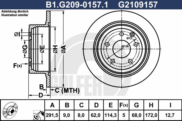 GALFER Тормозной диск B1.G209-0157.1