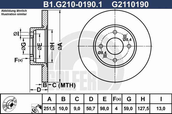 GALFER Тормозной диск B1.G210-0190.1