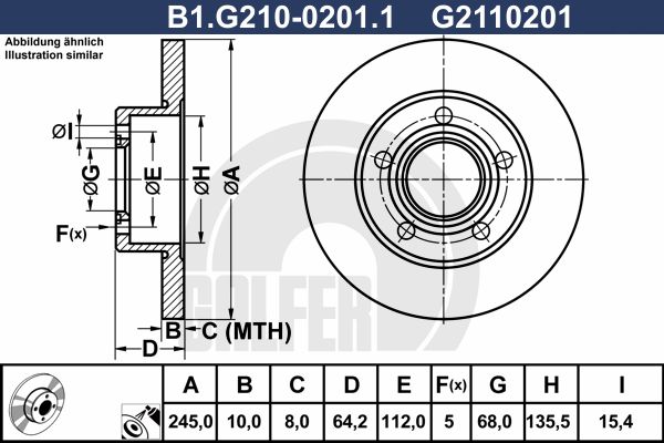 GALFER Тормозной диск B1.G210-0201.1