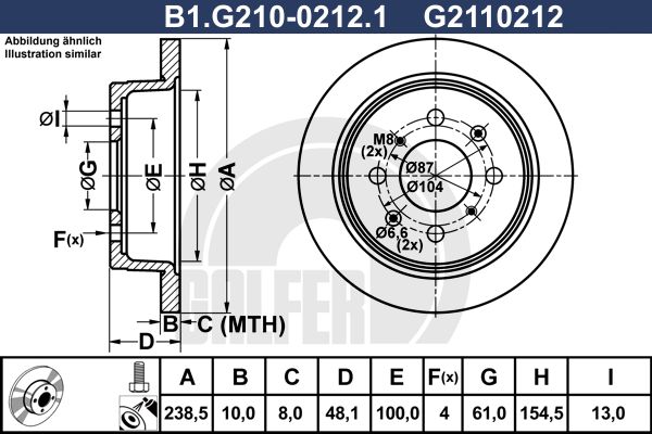 GALFER Тормозной диск B1.G210-0212.1