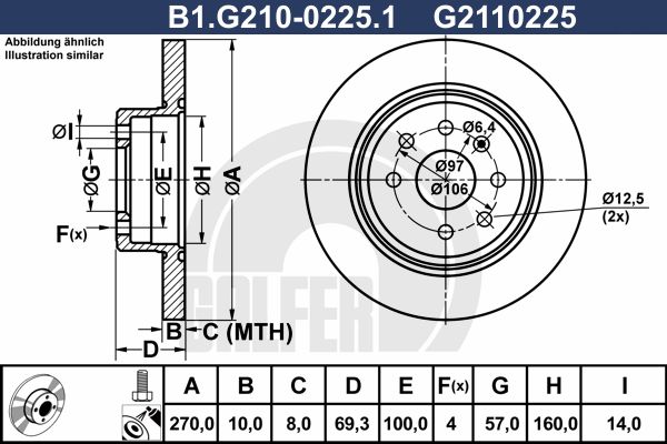 GALFER Тормозной диск B1.G210-0225.1
