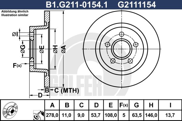GALFER Тормозной диск B1.G211-0154.1