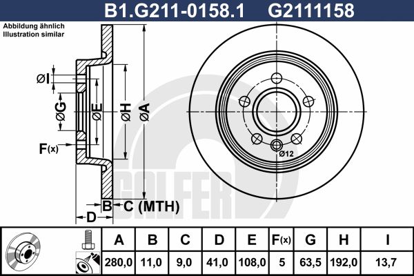GALFER Тормозной диск B1.G211-0158.1