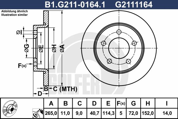 GALFER Тормозной диск B1.G211-0164.1