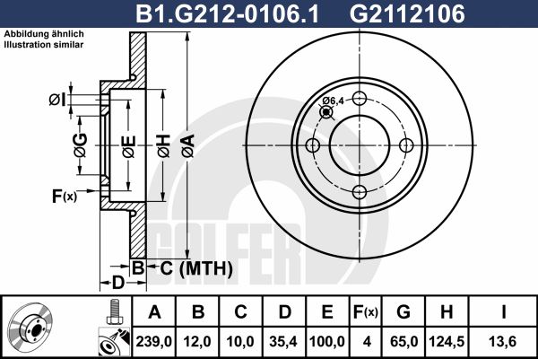 GALFER Тормозной диск B1.G212-0106.1