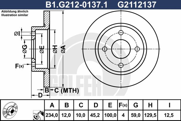 GALFER Тормозной диск B1.G212-0137.1
