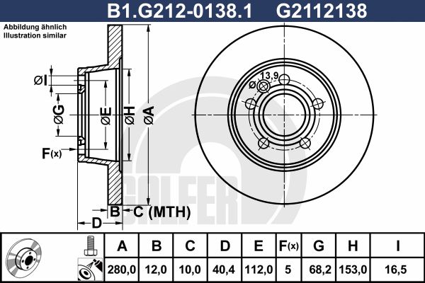 GALFER Piduriketas B1.G212-0138.1