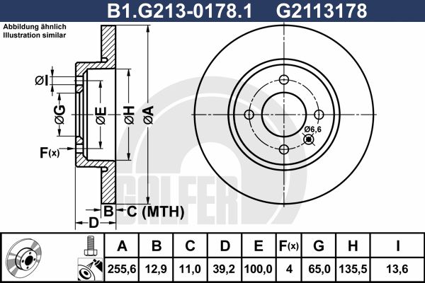 GALFER Тормозной диск B1.G213-0178.1
