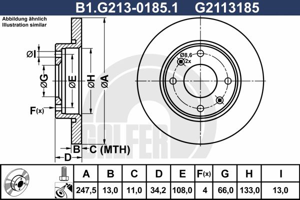 GALFER Тормозной диск B1.G213-0185.1