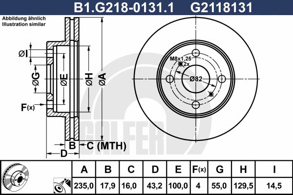 GALFER Тормозной диск B1.G218-0131.1