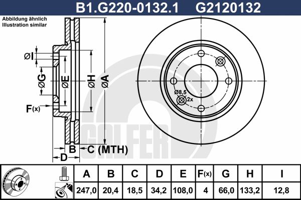 GALFER Тормозной диск B1.G220-0132.1