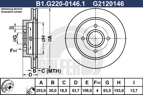 GALFER Тормозной диск B1.G220-0146.1