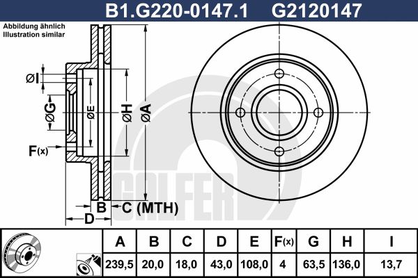 GALFER Тормозной диск B1.G220-0147.1