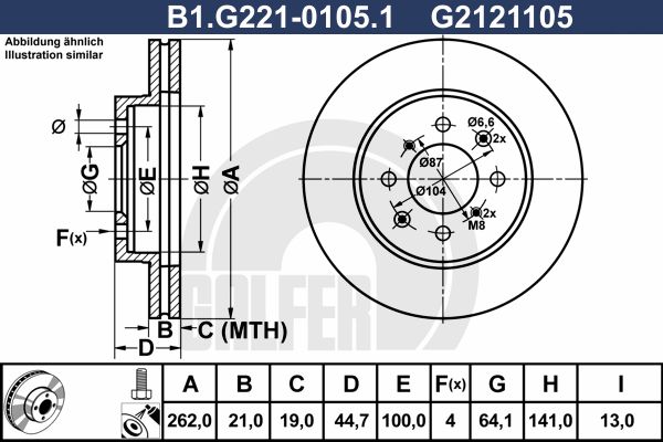 GALFER Тормозной диск B1.G221-0105.1