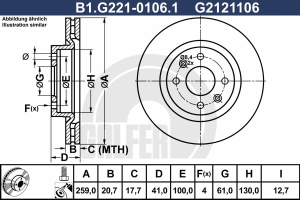 GALFER Тормозной диск B1.G221-0106.1