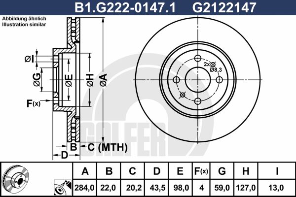GALFER Тормозной диск B1.G222-0147.1
