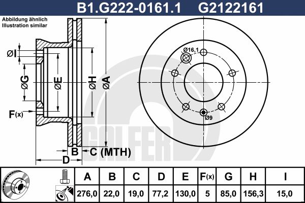 GALFER Тормозной диск B1.G222-0161.1