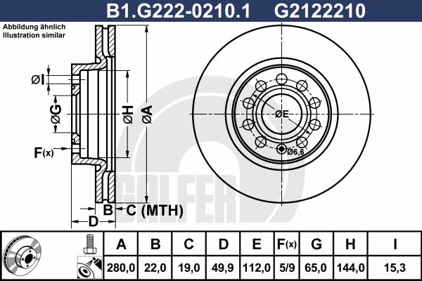 GALFER Тормозной диск B1.G222-0210.1