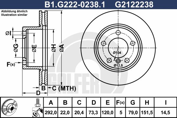 GALFER Тормозной диск B1.G222-0238.1