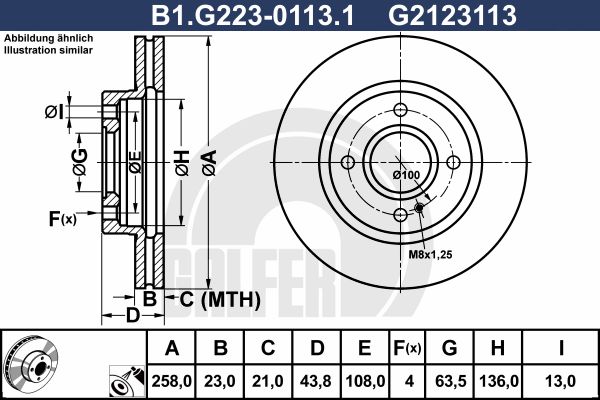 GALFER Тормозной диск B1.G223-0113.1