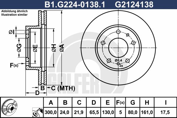 GALFER Тормозной диск B1.G224-0138.1