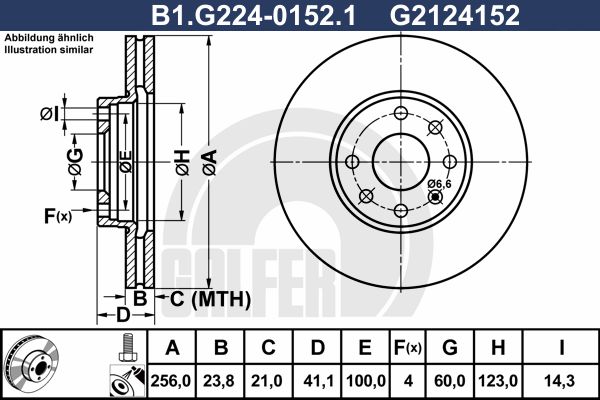 GALFER Тормозной диск B1.G224-0152.1