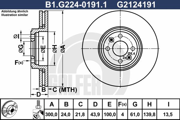 GALFER Тормозной диск B1.G224-0191.1