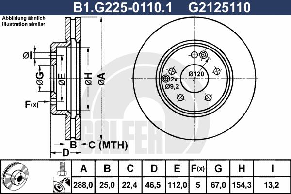 GALFER Тормозной диск B1.G225-0110.1