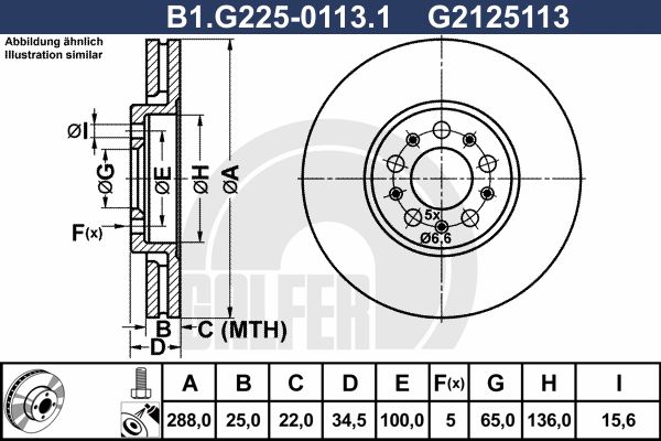 GALFER Piduriketas B1.G225-0113.1