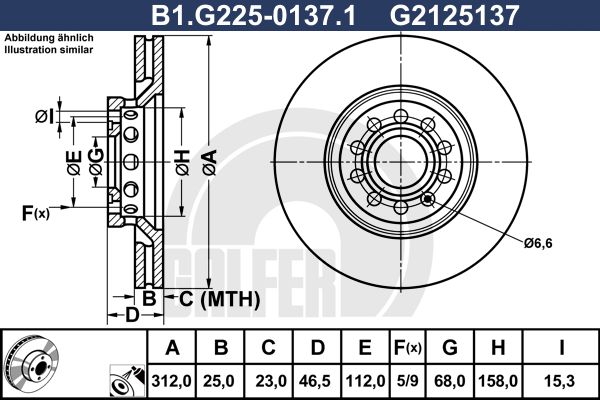 GALFER Тормозной диск B1.G225-0137.1