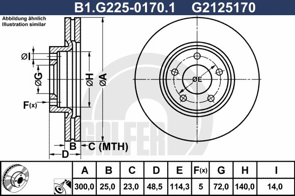 GALFER Тормозной диск B1.G225-0170.1