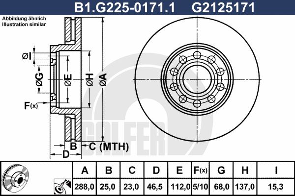 GALFER Piduriketas B1.G225-0171.1