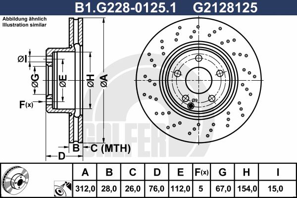 GALFER Тормозной диск B1.G228-0125.1
