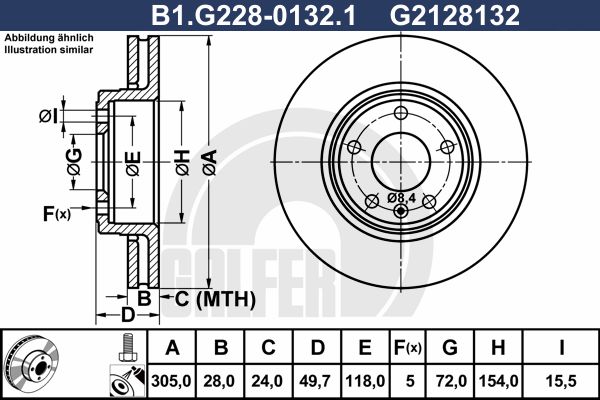 GALFER Тормозной диск B1.G228-0132.1