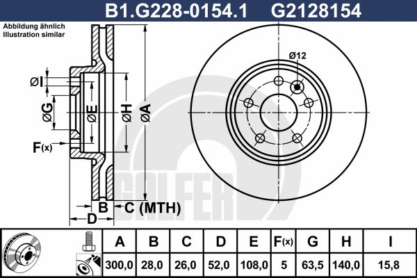 GALFER Тормозной диск B1.G228-0154.1