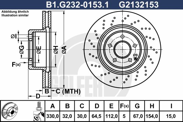 GALFER Тормозной диск B1.G232-0153.1