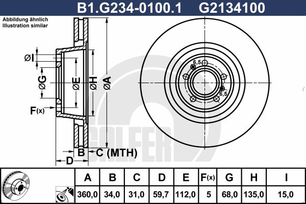 GALFER Тормозной диск B1.G234-0100.1