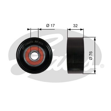 GATES Паразитный / ведущий ролик, поликлиновой ремень T36253