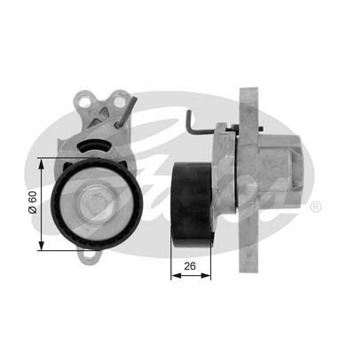 GATES Натяжной ролик, поликлиновой ремень T38446