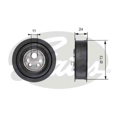 GATES Натяжной ролик, ремень ГРМ T41102