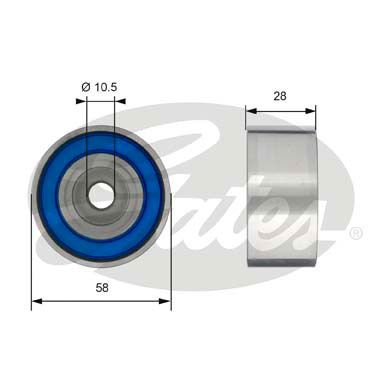 GATES Паразитный / Ведущий ролик, зубчатый ремень T42181
