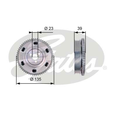 GATES Ременный шкив, коленчатый вал TVD1076