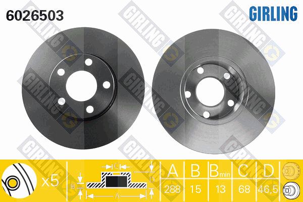 GIRLING Тормозной диск 6026503