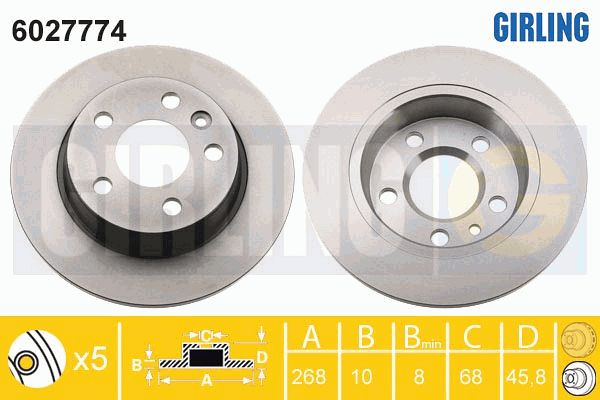 GIRLING Тормозной диск 6027774