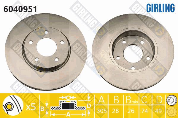 GIRLING Тормозной диск 6040951