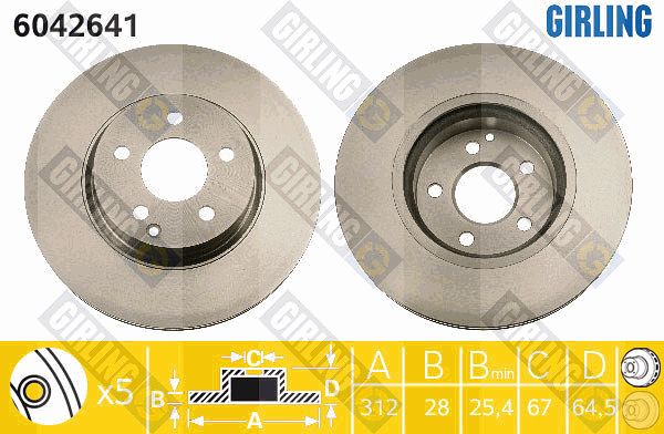 GIRLING Тормозной диск 6042641
