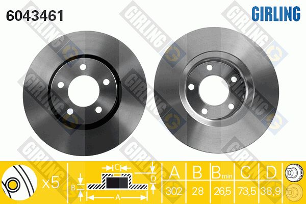 GIRLING Тормозной диск 6043461