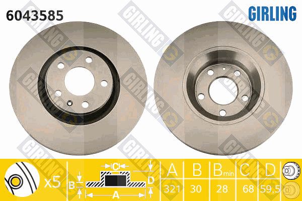 GIRLING Тормозной диск 6043585