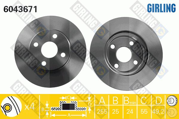 GIRLING Тормозной диск 6043671